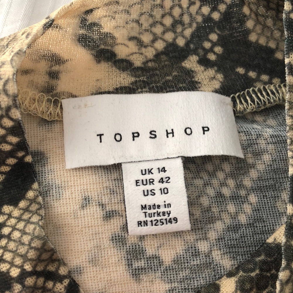 TopShop Snakeskin Mesh Shirt - Picture 3 of 3
